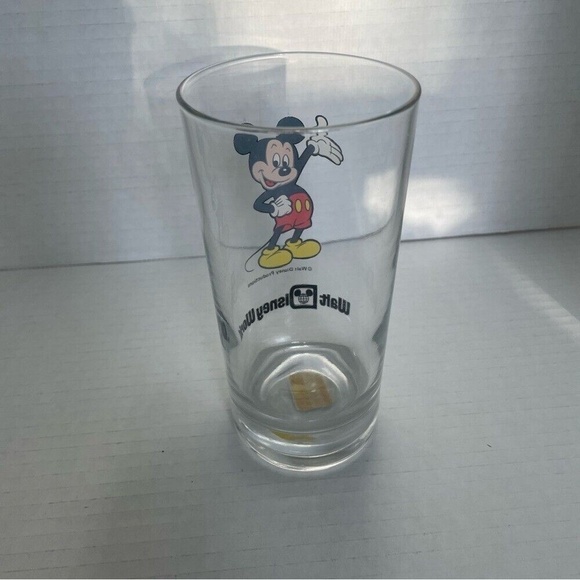 Walt Disney World  Productions Vintage Glass Mickey Mouse With Original Tag - Picture 3 of 6